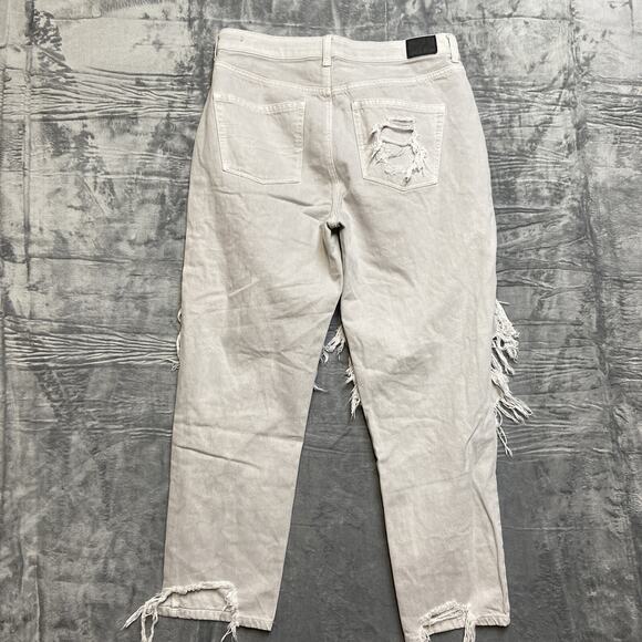 American Eagle Outfitters Mom Jean Distressed Skinny Jeans Women's Size 12 Gray - Picture 2 of 13